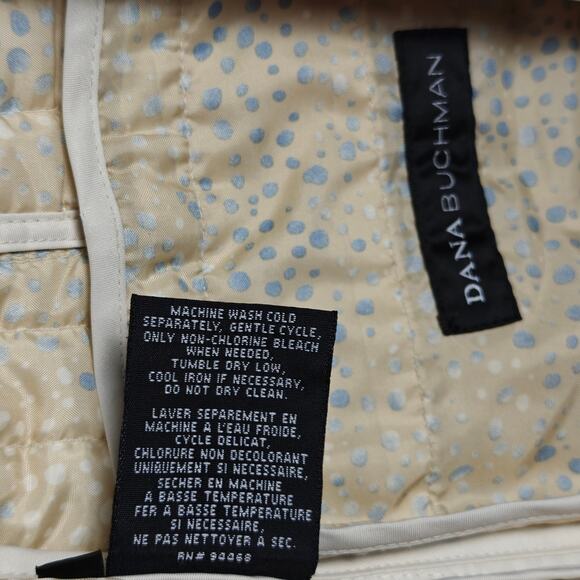 Dana Buchman Cream Quilted Zip Up Jacket 4 Pockets Women’s Size M - Picture 8 of 12